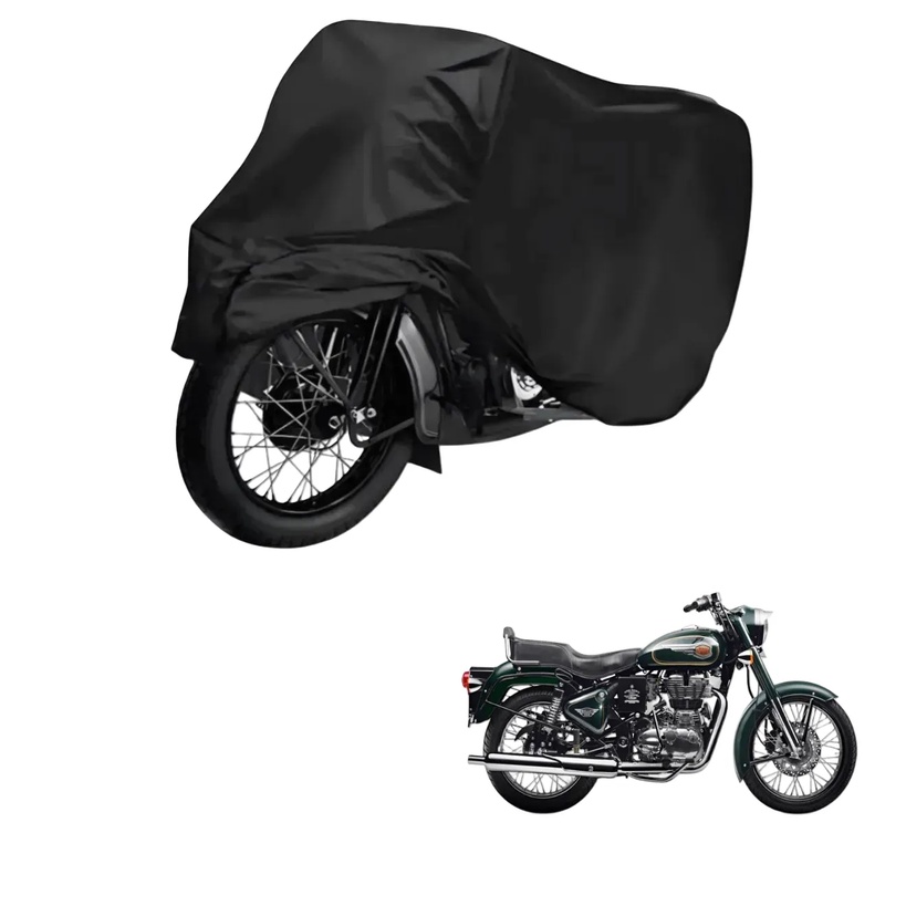 Capa de Cobrir Moto em Couro Impermeável Anti-Uv Protetora Anti-Risco para Royal Enfield Bullet 500