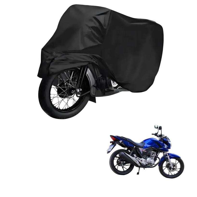 Capa de Cobrir Moto em Couro Impermeável Anti-Uv Protetora Anti-Risco para Honda CG 160 Fan Flex