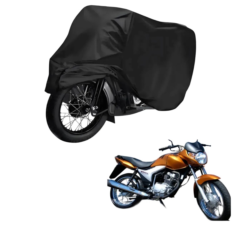 Capa de Cobrir Moto em Couro Impermeável Anti-Uv Protetora Anti-Risco para Honda CG 150 Titan ESD Mix/Flex