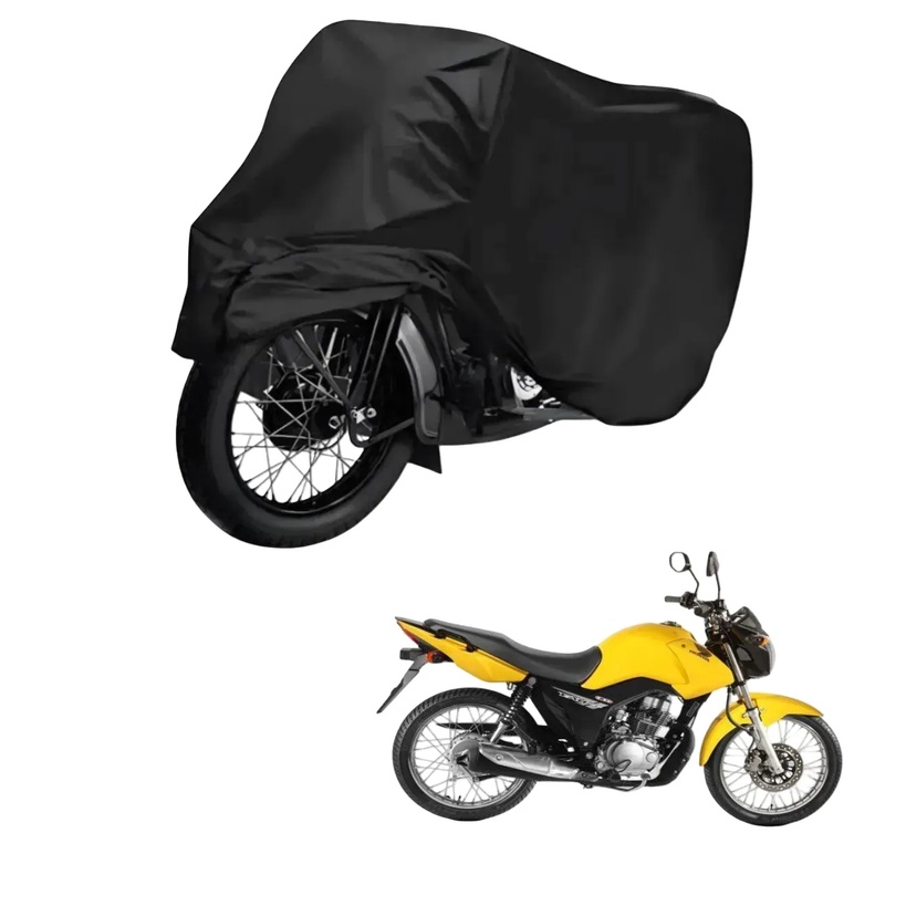 Capa de Cobrir Moto em Couro Impermeável Anti-Uv Protetora Anti-Risco para Honda CG 125 Fan ES / Fan ESD