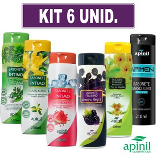 KIT 6 Sabonete Intimo Feminino 200ml APINIL - SEX SHOP