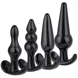 KIT 4 Plug Anal em Silicone Macio Pompoarismo Estimulante Anal Prazer SEX SHOP Produtos Para Casal em Oferta na Shopee