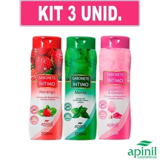 KIT COM 3 Sabonetes Líquido Íntimo Aromático Apinil Sortidos em Oferta na Shopee