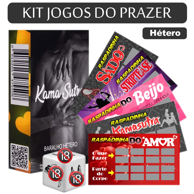 KIT Jogos do Prazer - Dado + Baralho + Raspadinhas em Oferta na Shopee