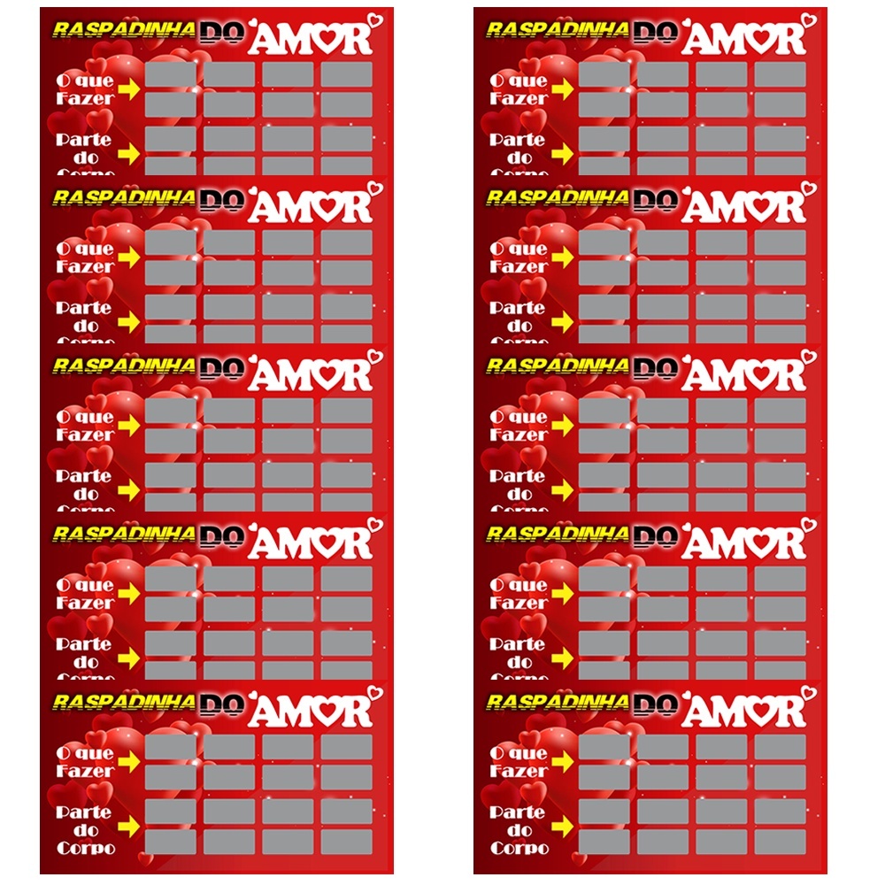 KIT SEX SHOP 10 RASPADINHA DO AMOR SEXY em Oferta na Shopee