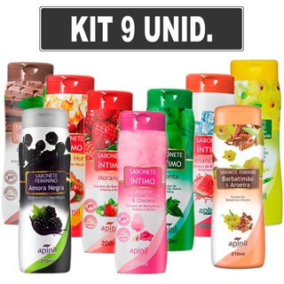 KIT 9 Sabonete Intimo Feminino 200ml APINI - Fragrâncias SORTIDAS SEX SHOP em Oferta na Shopee