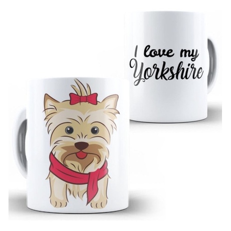 CANECA + CAIXINHA PARA PRESENTE Xícara I Love My Yorkshire Cachorro Pets Yorks Dog