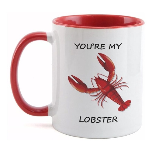 CANECA + CAIXINHA PARA PRESENTE Alça Vermelha You're My Lobster Namorados Friends Sér Nova Coleção