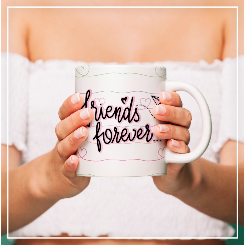 CANECA + CAIXINHA PARA PRESENTE  Friends Forever Lindo Presente Nova Coleção