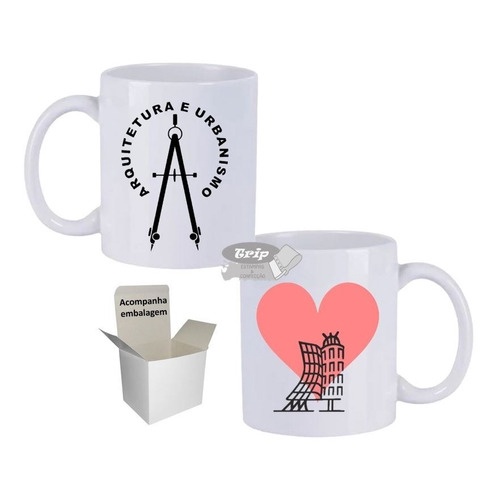 CANECA + CAIXINHA PARA PRESENTE Arquitetura Urbanismo Presente Nova Coleção