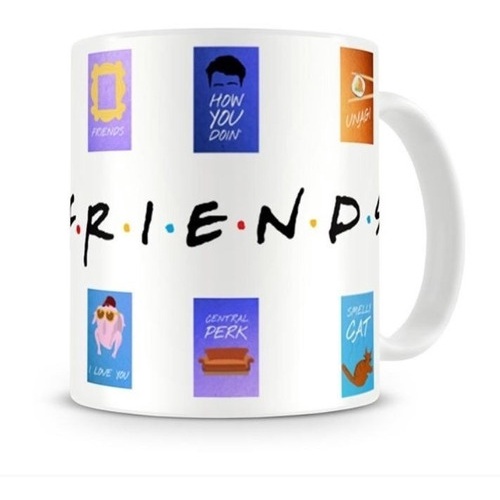 CANECA + CAIXINHA PARA PRESENTE Xícara Cerâmica Quadros Friends Série Filmes Friends