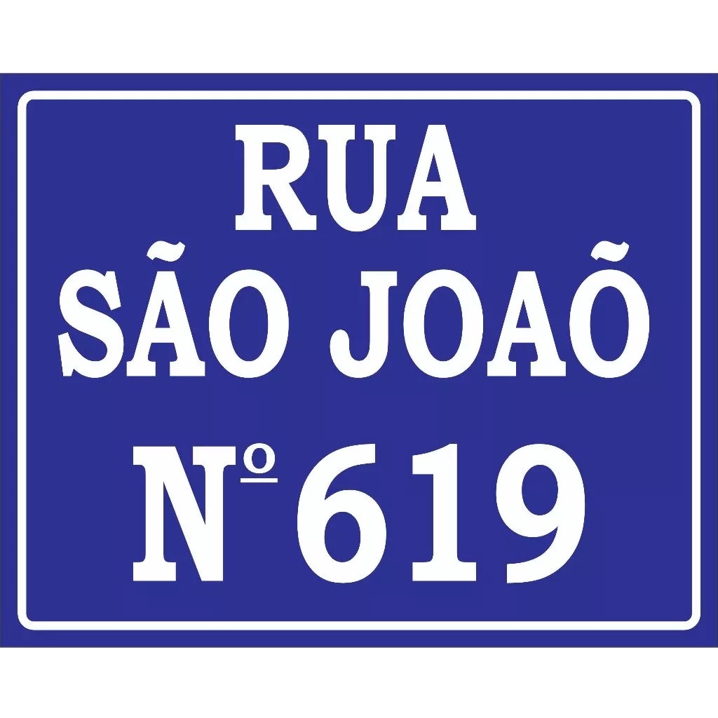 Indentificador de Endereço Numero de Casa Bairro 25x40cm
