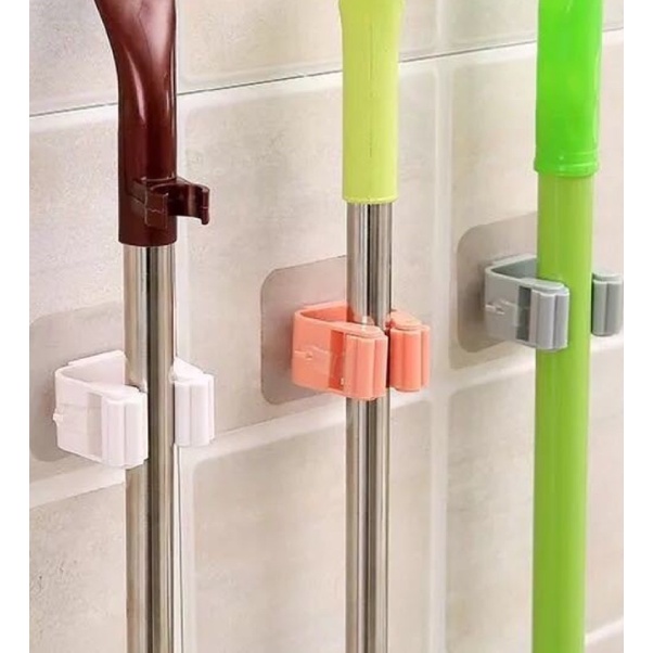 10 Peças Suporte De Vassoura E Rodo Adesivo Para Organização Da  De Vassoura Auto Adesivo Prateleira Casa em Oferta na Shopee