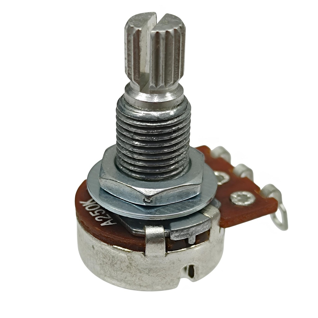 Potenciômetro Volume p/ Guitarra e Baixo A250K Eixo Longo