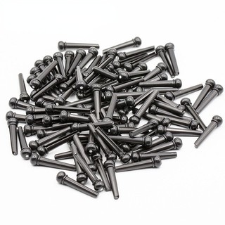 Pinos Cravo Trava Plástico ABS Preto Violão Aço 50 Un.