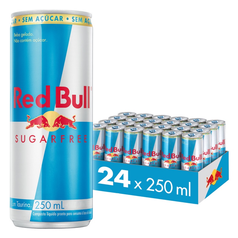 Pack de 24 latas Red Bull Energético, Sugar Free, Sem Açúcar, 250 ml em Oferta na Shopee