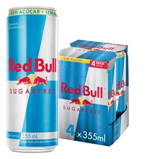 Pack de 4 latas Red Bull Energético, Sugar Free, Sem Açúcar, 355ml em Oferta na Shopee