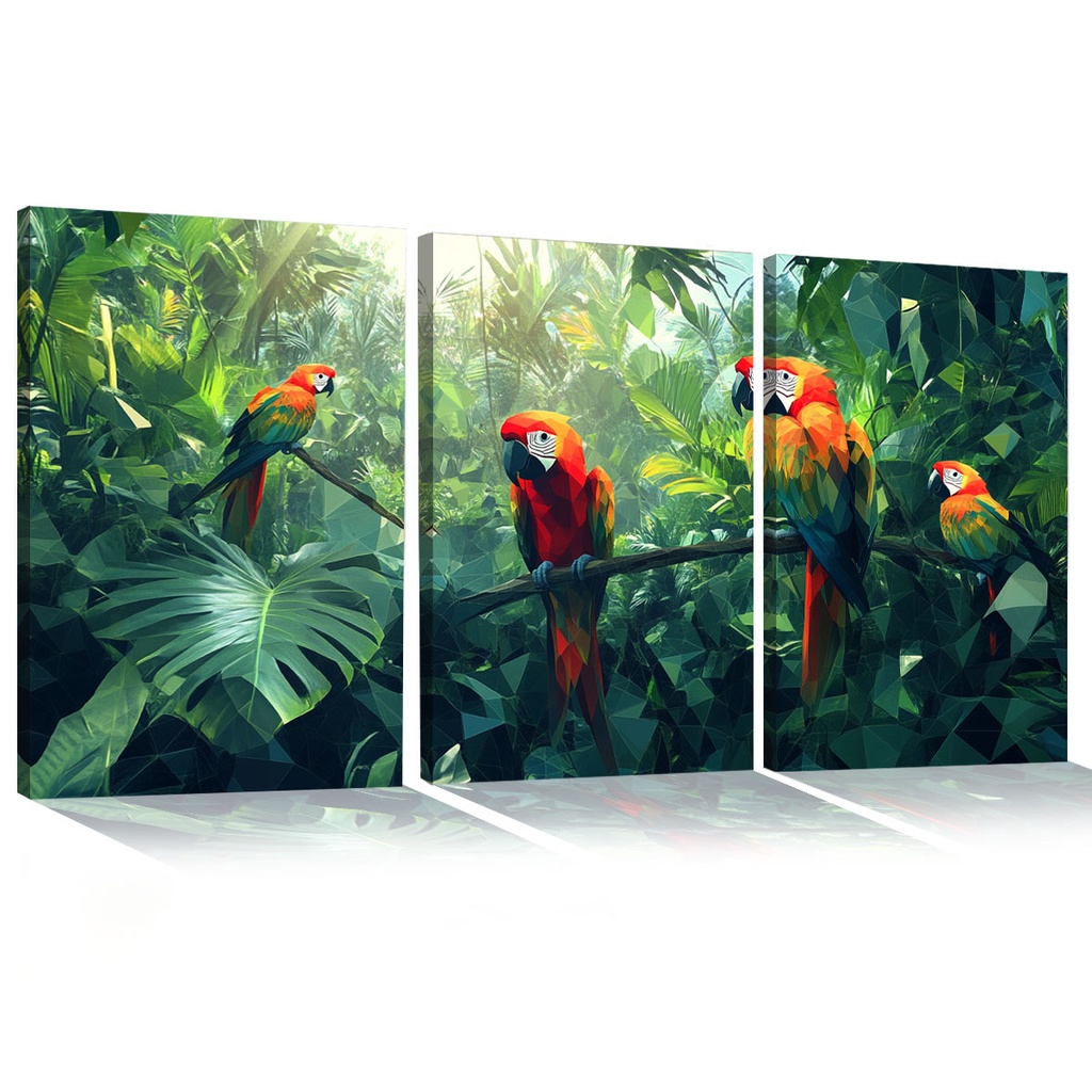 Quadro Decorativo Papagaios Tropicais: Harmonia da Selva MDF Mosaico Sala Quarto Escritório Impressão Em Hd1 em Oferta na Shopee