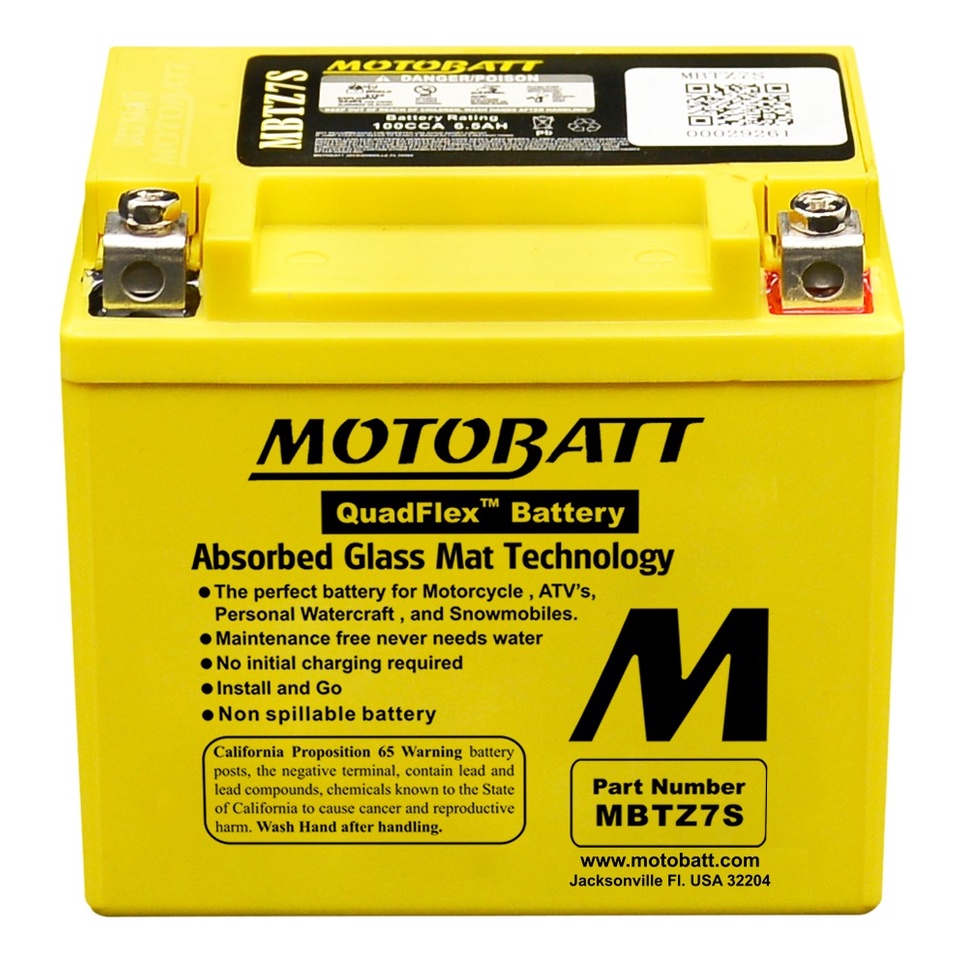 BATERIA MOTOBATT AGM QUADFLEX -  MBTZ 7S -6,5 Ah