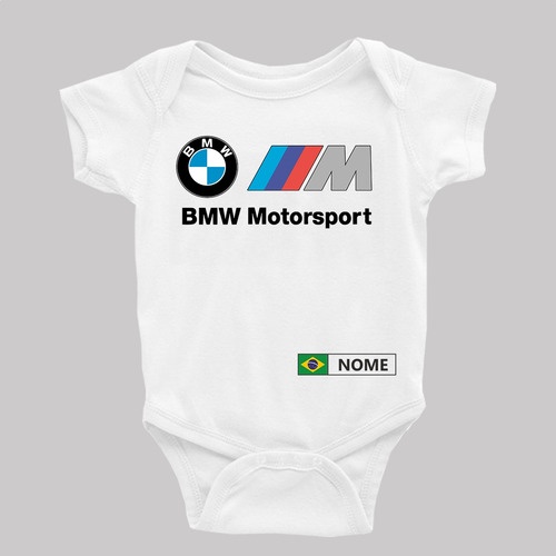 Roupa Body Bebê Infantil Bmw Motorsport M Power - Com Nome