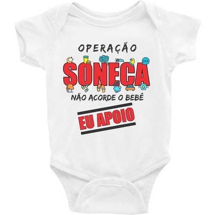 Body Bebê Infantil Operação Soneca - Não Acorde O Bebê Mod.2