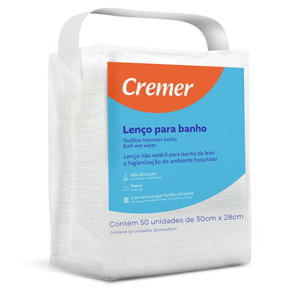 Lenço Para Banho No Leito Cremer Pacote Com 50 Unidades em Oferta na Shopee