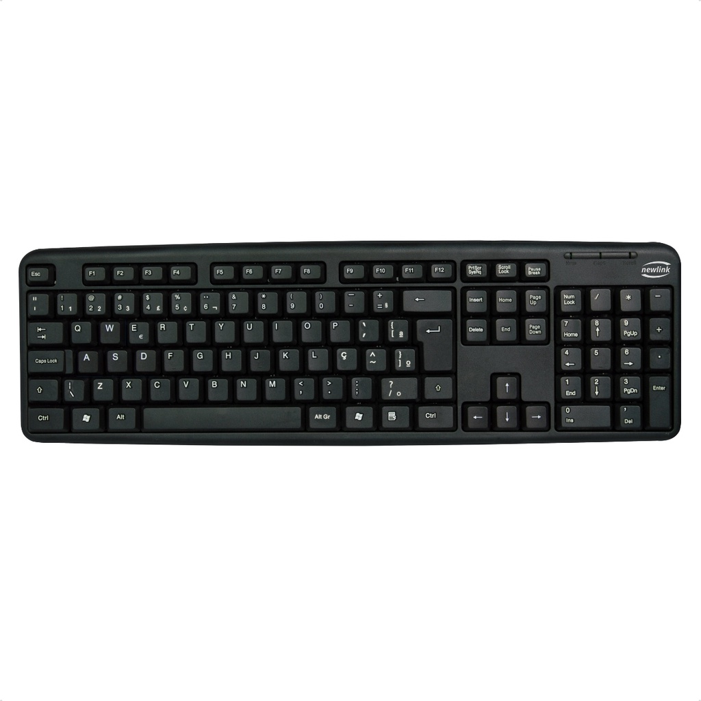 Teclado Gamer Newlink TC308 Slim USB 107 Teclas Preto