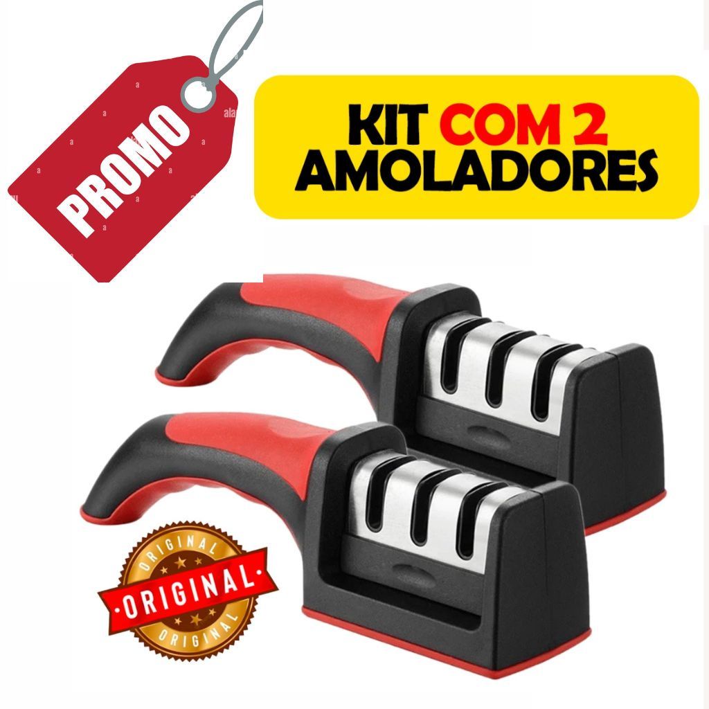 kit com 2 amolador de faca afiador profissional