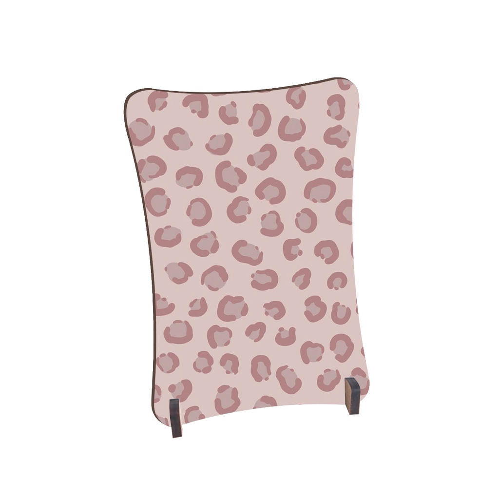 Placa de Mesa Curvo pintinhas de onça rosa
