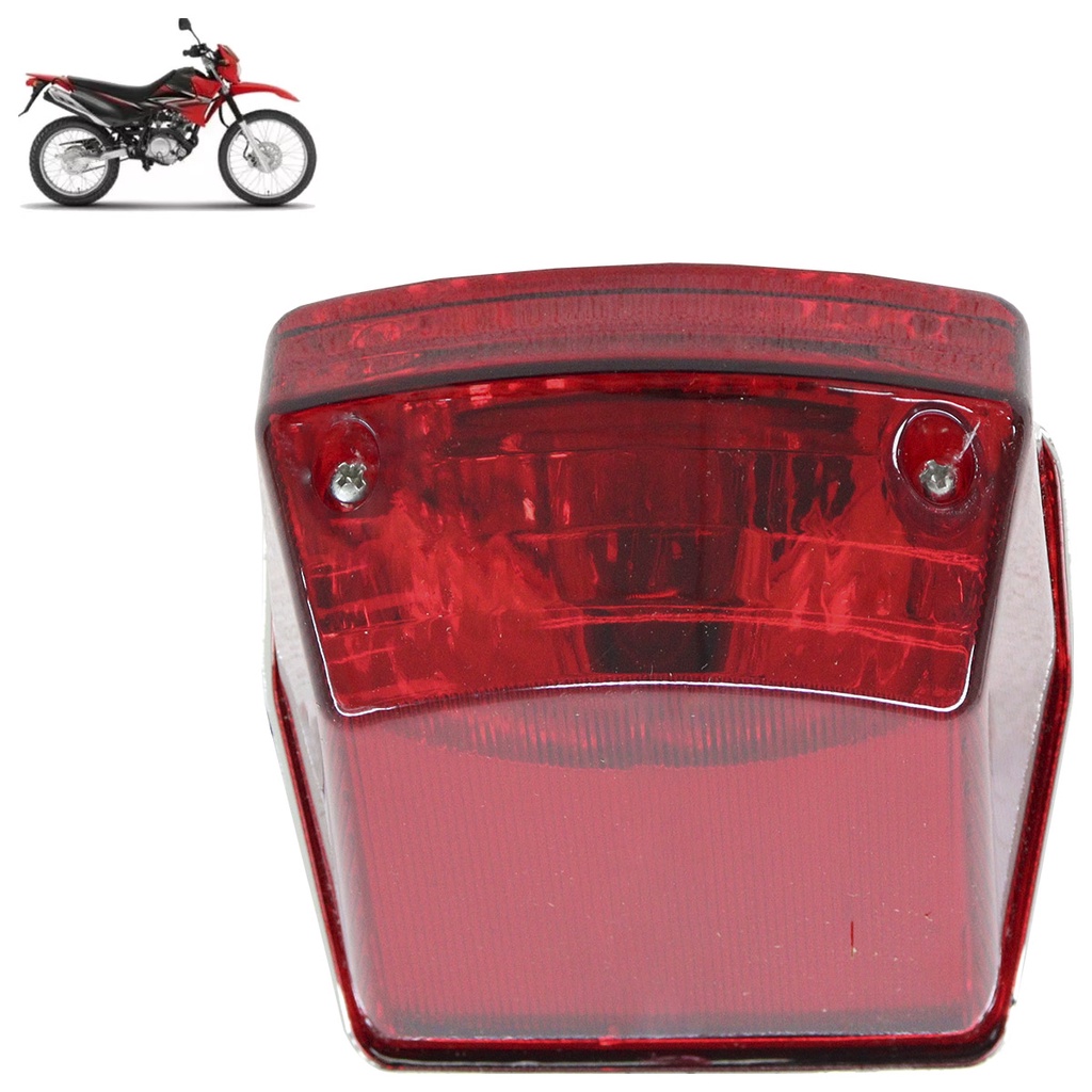 Lanterna Traseira XTZ 125 2006 2007 2008 Vermelho Lisa Acrílico Com Lâmpada