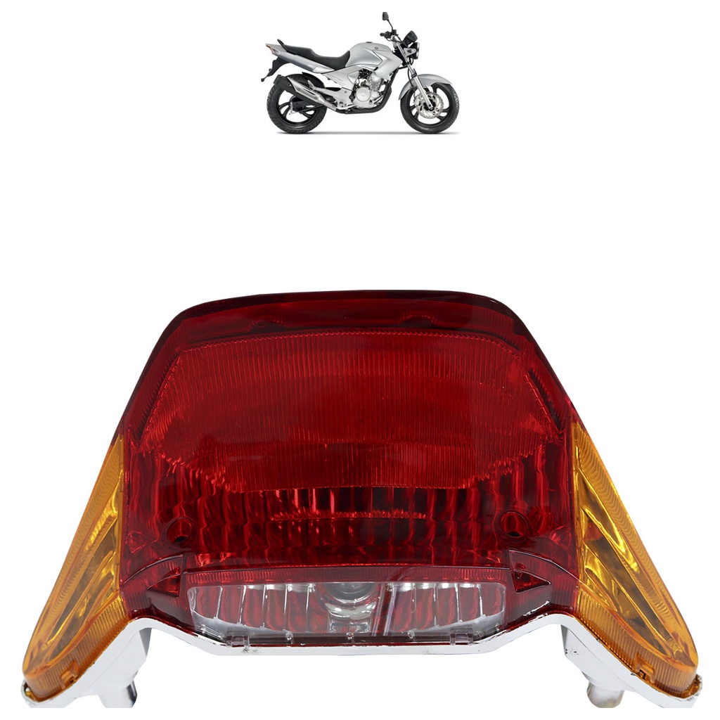 Lanterna Traseira Fazer 250 2006 2007 2008 2009 2010 Bicolor Estriada Acrílico Com Lâmpada em Oferta na Shopee