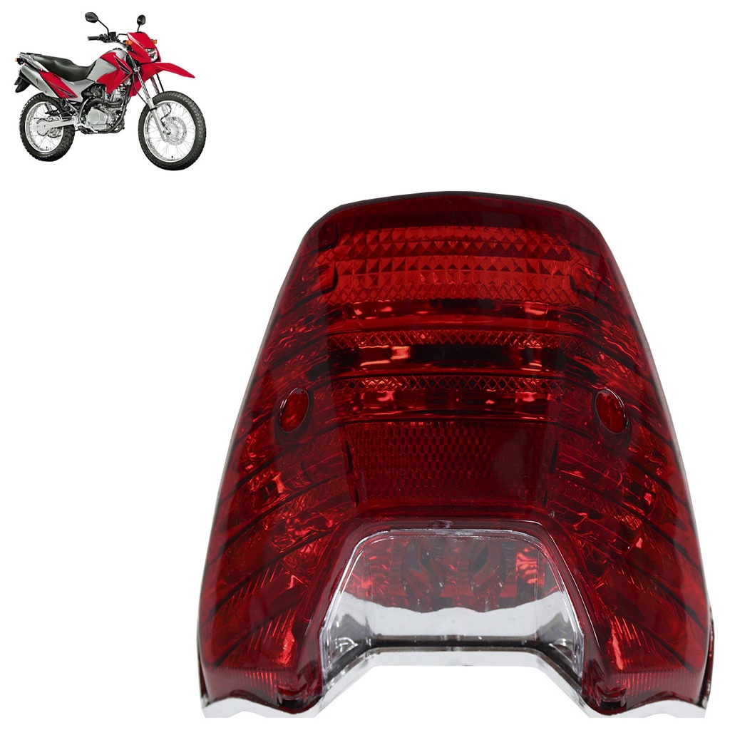 Lanterna Traseira NXR 150 2009 2010 2011 2012 2013 2014 2015 Vermelho Estriada Acrílico Com Lâmpada em Oferta na Shopee