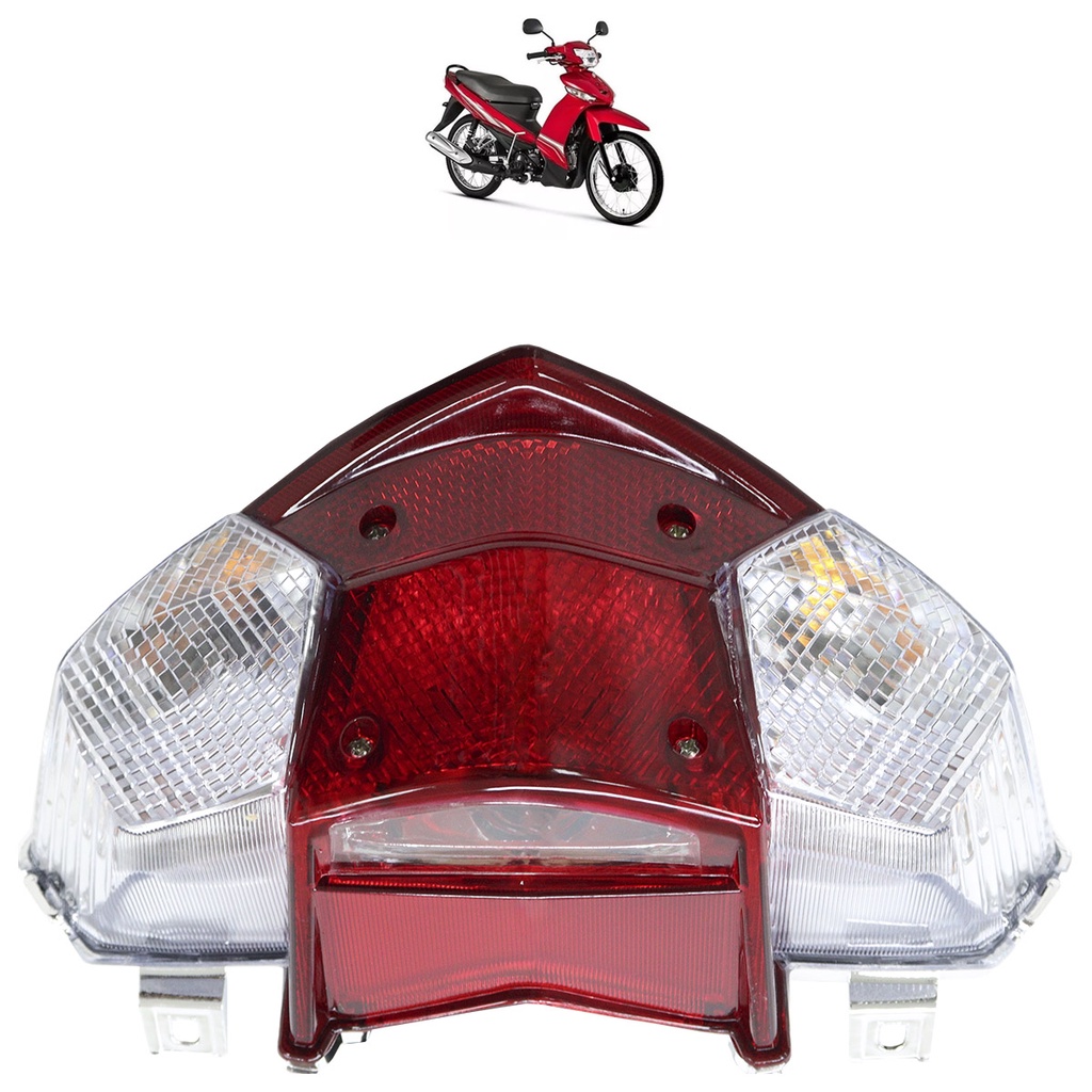 Lanterna Traseira Crypton 2013 2014 2015 2016 Bicolor Estriada Acrílico Com Lâmpada em Oferta na Shopee