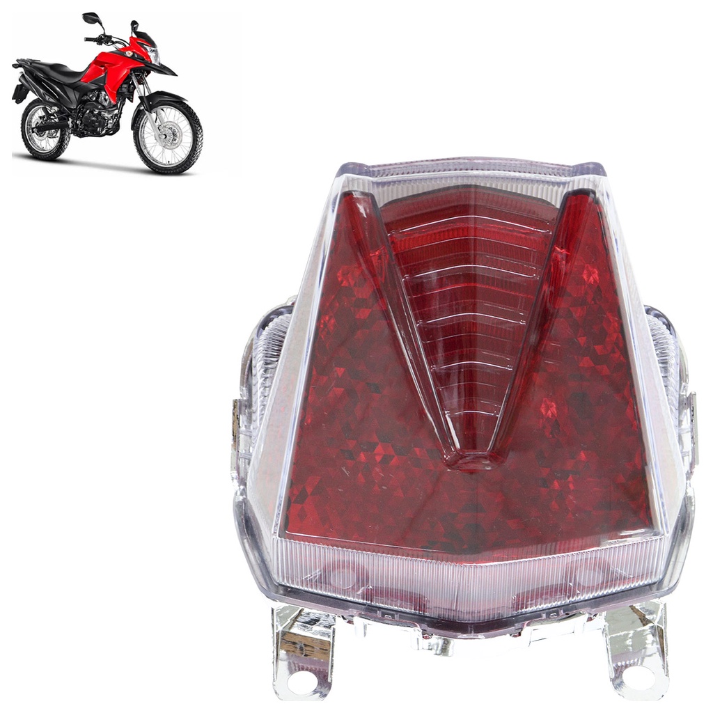 Lanterna Traseira XRE 190 2016 2017 2018 2019 2020 A 2024 Vermelho Estriada Acrílico Com Lâmpada em Oferta na Shopee