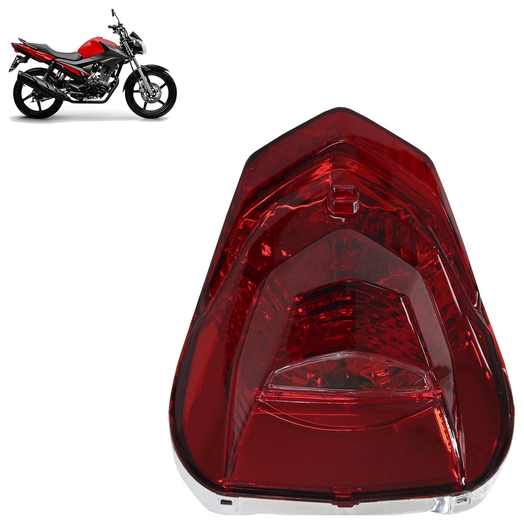 Lanterna Traseira Factor 150 2016 2017 2018 2019 2020 A 2022 Vermelho Estriada Acrílico Com Lâmpada - Spare Parts and Accessories for Vehicles