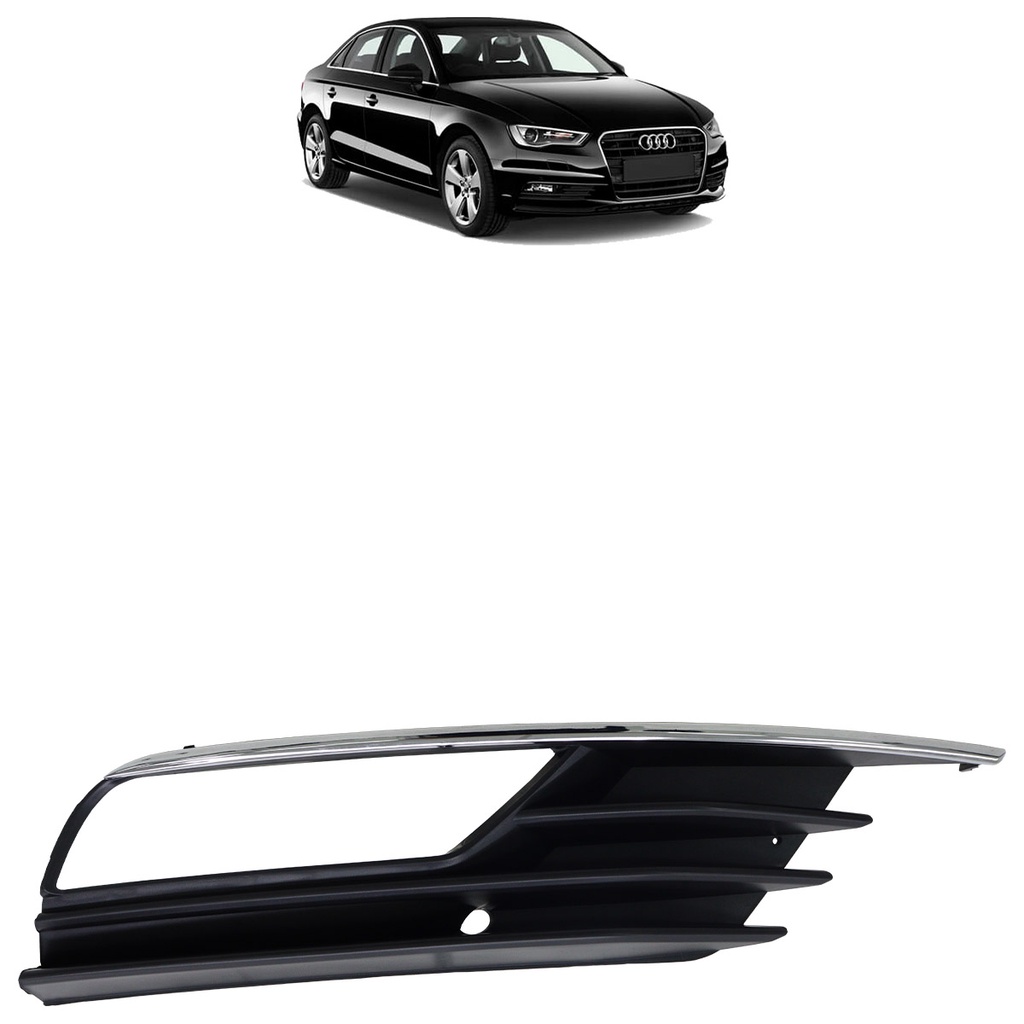 Moldura Grade Milha Audi A3 Sedan 2014 2015 2016 Preto Aro Cromado em Oferta na Shopee
