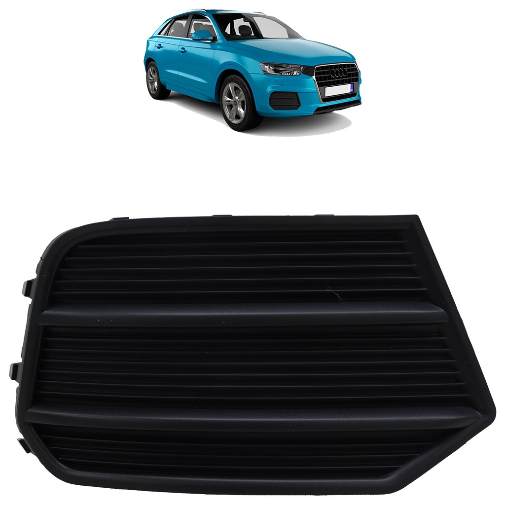 Moldura Grade Milha Q3 2016 2017 2018 2019 Parachoque Dianteiro Preto Texturizado em Oferta na Shopee