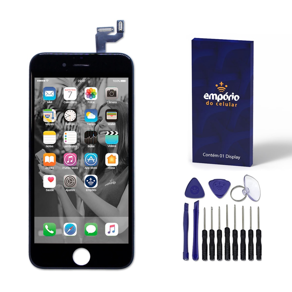 Tela Iphone 6S Compatível Apple Display Frontal Touch Empório do Celular Standard + Kit instalação ferramentas