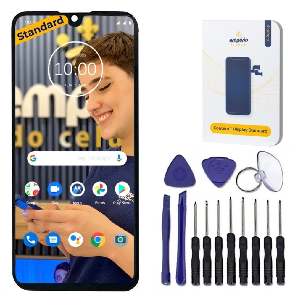 Tela Moto E6S E6I Compatível Motorola Display Frontal Empório do Celular Standard + Kit ferramentas
