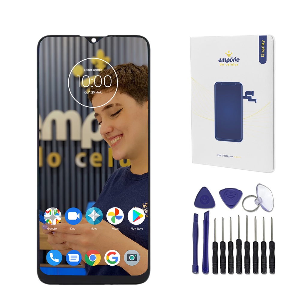 Tela Moto G8 Power Lite Compatível Motorola Display Frontal Empório do Celular Premium + Kit ferramentas