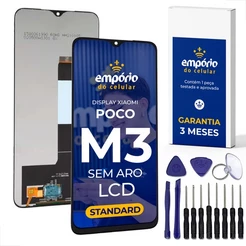 Tela Poco M3 Compatível Redmi Display Frontal Empórido do Celular Standard + Kit ferramentas