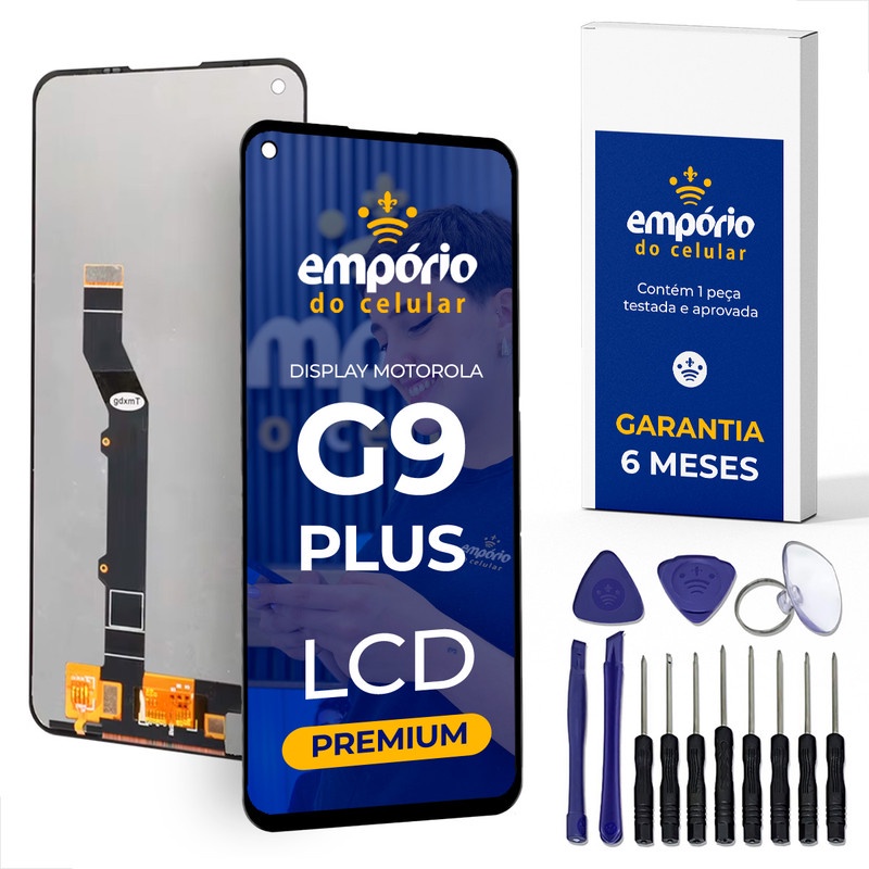 Tela Moto G9 Plus Compatível Motorola Display Frontal Empório do Celular Premium + Kit ferramentas