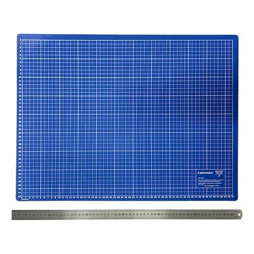 Base De Corte A2 60x45cm Azul + Régua de Aço 60cm
