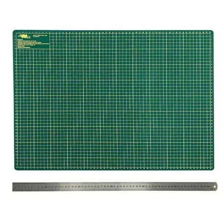 BASE DE CORTE 60X45 VERDE + RÉGUA DE AÇO 60 CM