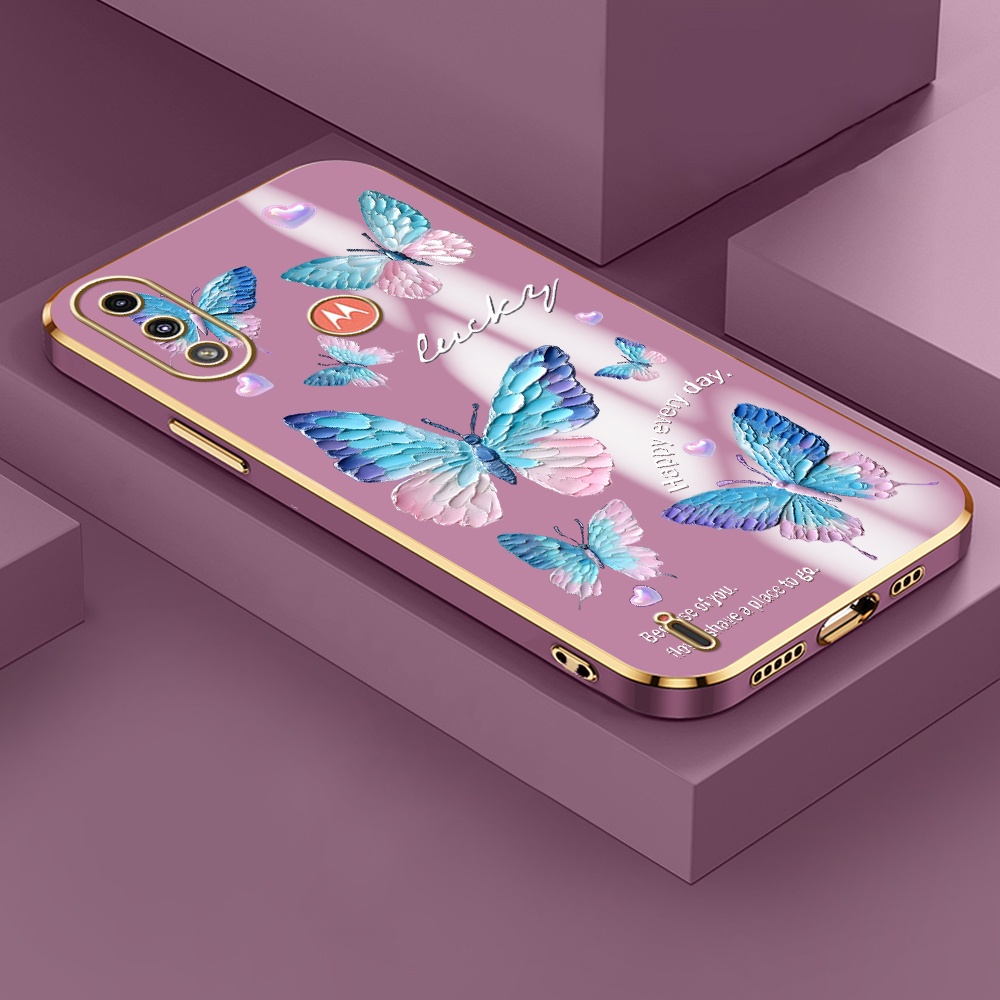 Capa Para Motorola Moto E7 E7i Power Capinha De Celular Butterfly Soft Case 1570 DD