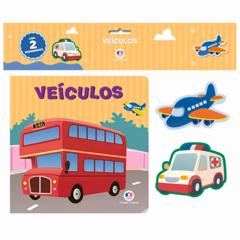 Livro Veículos | Livro de Banho | Com 2 Brinquedos em Oferta na Shopee