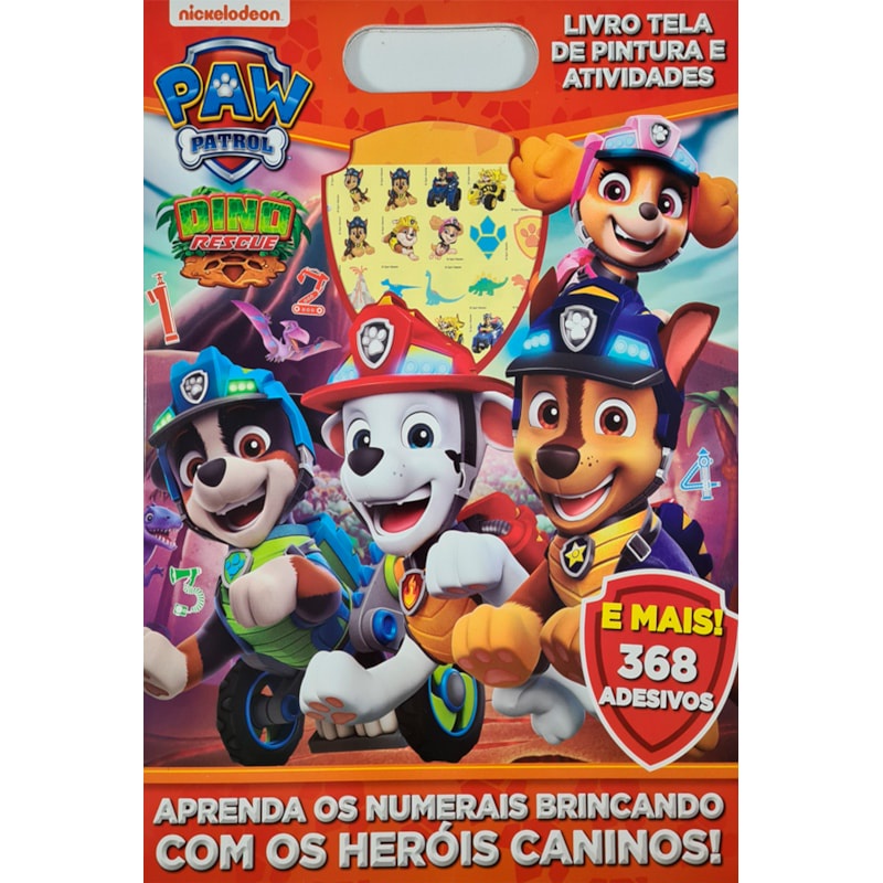Livro Patrulha Canina e Dino Resgate | Livro Tela de Pintura e Atividades