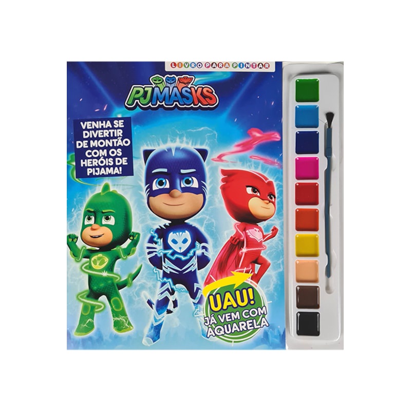Livro PJ Masks Livro para Pintar com Aquarela | Venha se Divertir em Oferta na Shopee