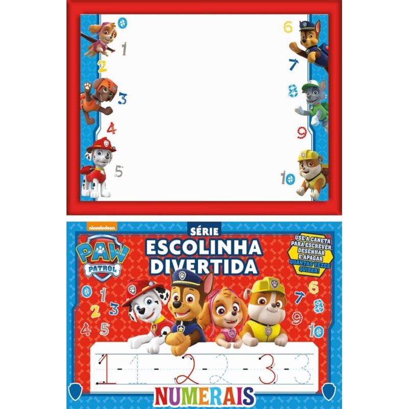 Detalhes do Livro Escolinha Divertida | Patrulha Canina | Caligrafia dos Numerais