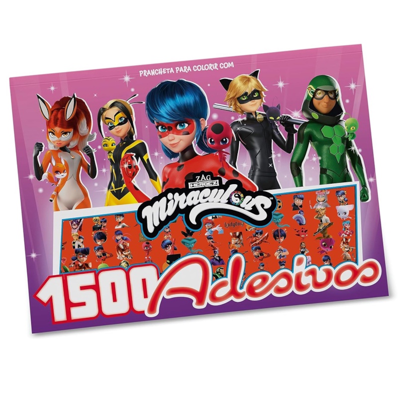 Livro Ladybug | Prancheta para Colorir com 1500 Adesivos | Miraculous em Oferta na Shopee